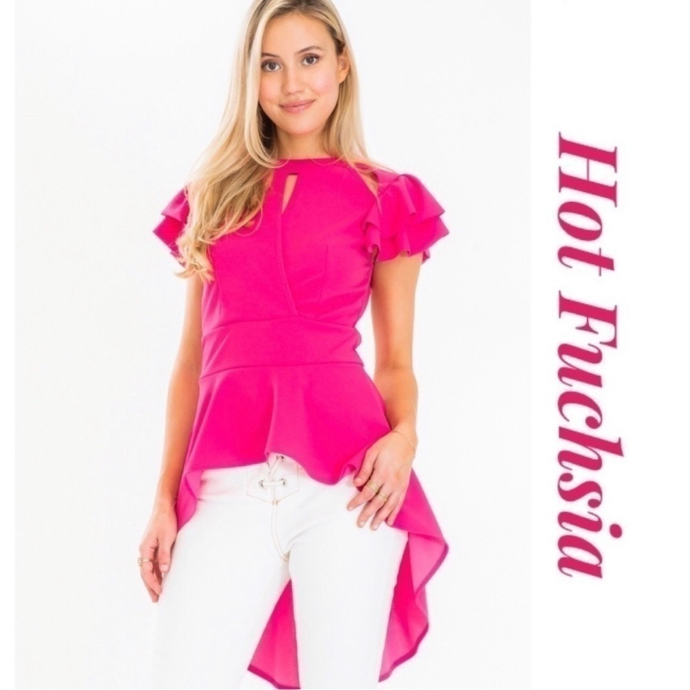 Hot Pink! Hot Pink High Low Top